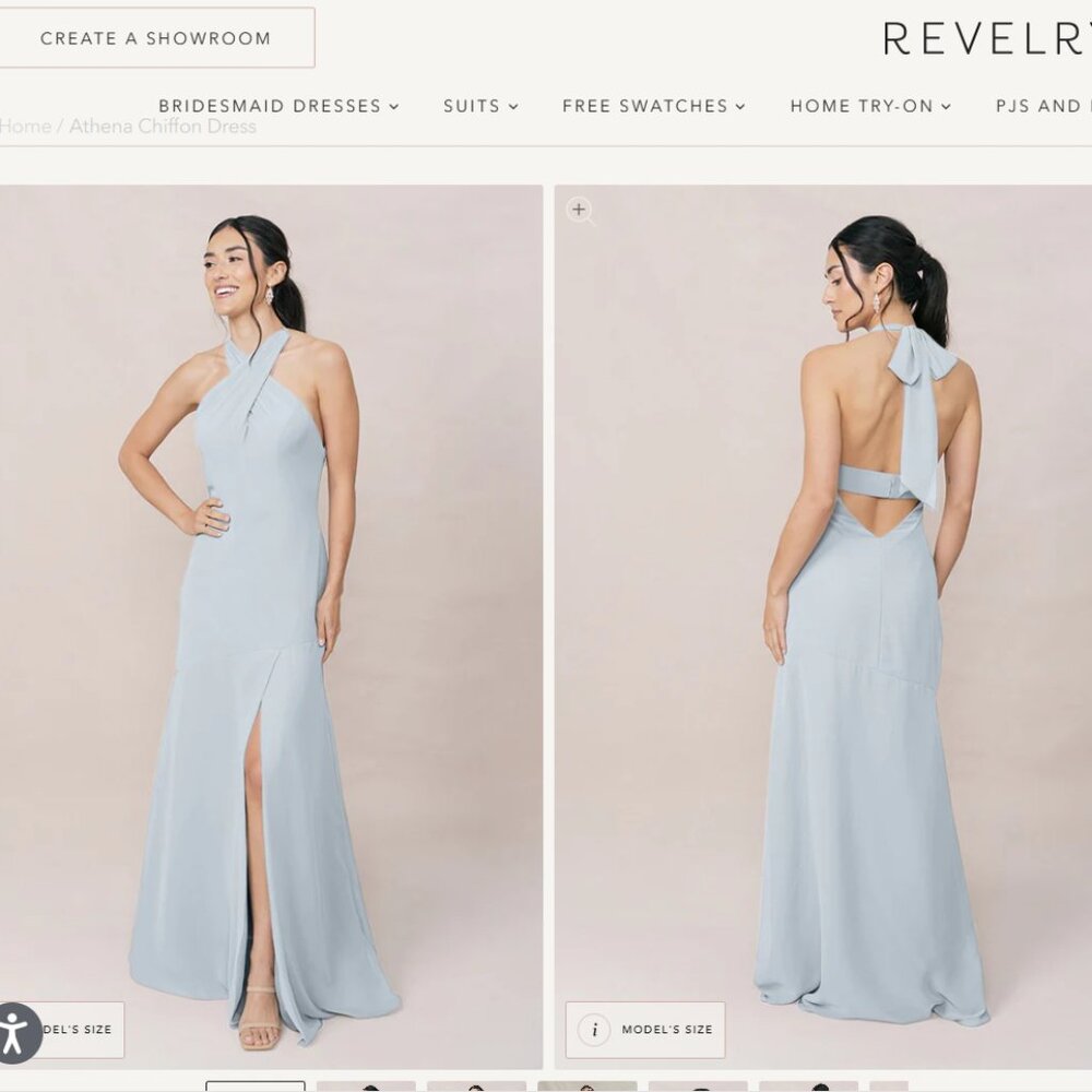 Athena Chiffon Dress, Size: 4 , Sky Blue - 962